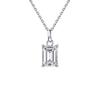 Elegant Emerald/Moissanite Pendant Necklace: Luxurious Pure Silver Clavicle Chain for Women