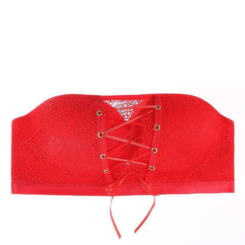 Unsichtbarer BH, trägerloser BH, geraffter Stütz-Slip, rutschfeste Hochzeitsunterwäsche, umwickelte Brust