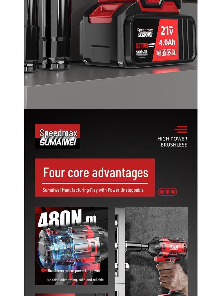 High Torque Brushless Electric Impact Wrench for Ironworkers and Carpenters