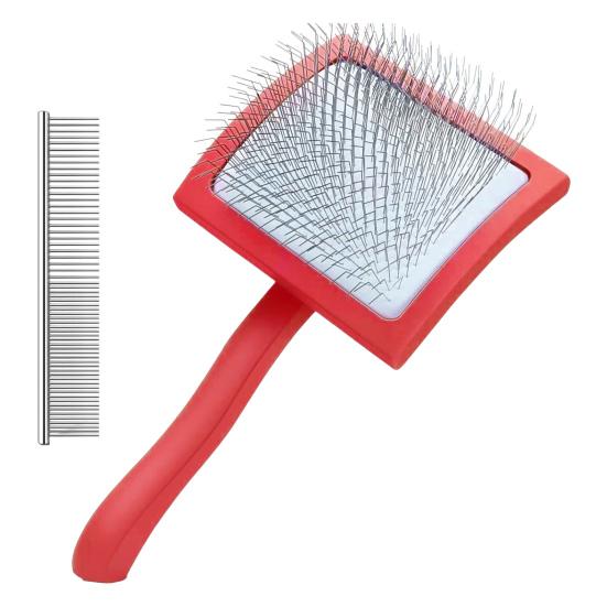 1 Set Slicker Brush for Poodles Dog Grooming Brush with Extra Long Pins Pet Brush And Comb Remove Tangles Knots for Goldendoodles Labradoodles