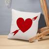 1pc French-Style Valentine's Day Decorative Throw Cover, Single-sided Printed Love-Themed Geometric Cushion Cases with Zip Closure, Polyester Covers