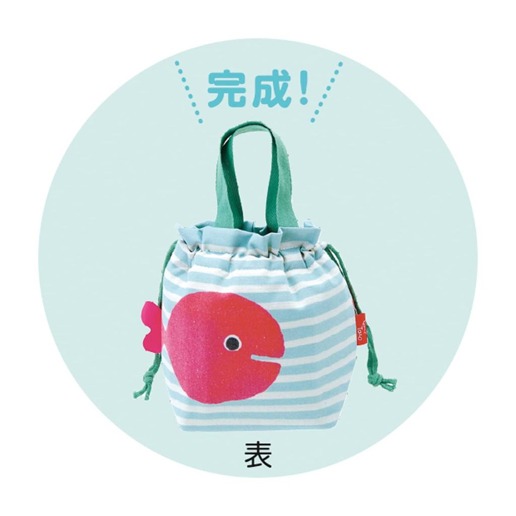 Gakken Staful Gomi Goldfish Run Away Insulated Lunch Goldfish and K20003 Taro's Bag, Flowers,