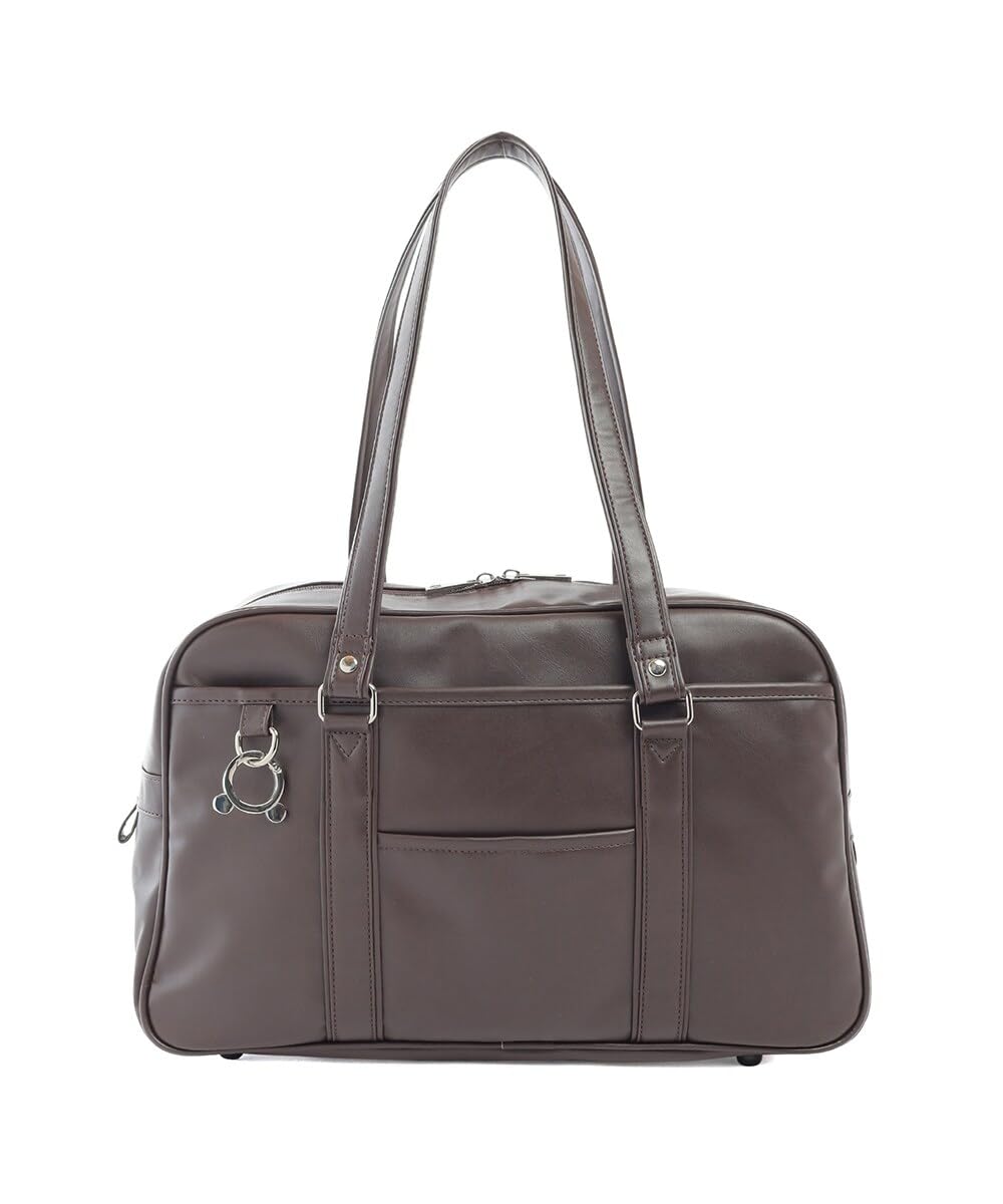 

School Boston Faux A4 Large Plastic Bottle Synthetic Leather School Dark Brown [Honeys] Bag, Bag, Style, Leather, Size, Capacity, Holder, Bag,