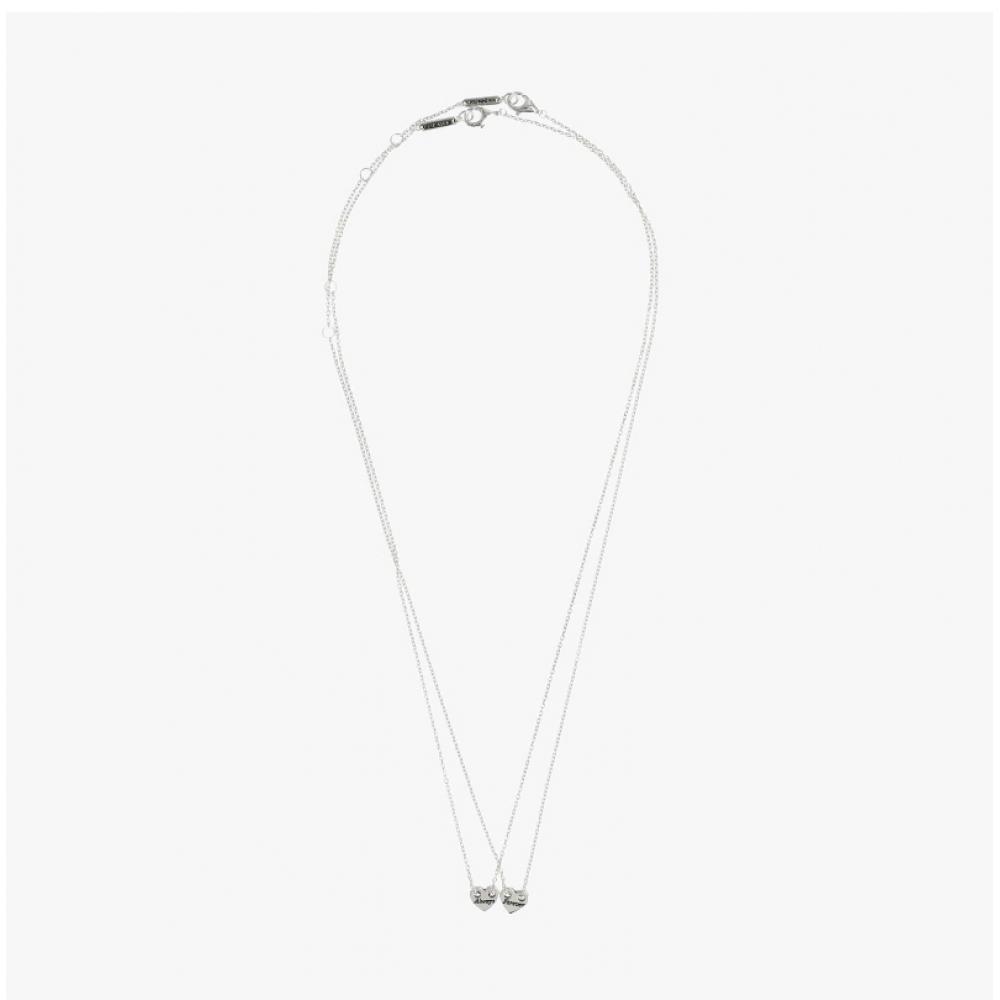 Pandora 393207c00 Moment Forever   Always Splittable Heart Collier Layered Silver Necklace