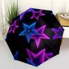 1pc Neon Stars Automatic Open/Close Umbrella, Compact Travel Umbrella, 8-Rib Sturdy Frame - Ideal Gift for Friends Yy251118017
