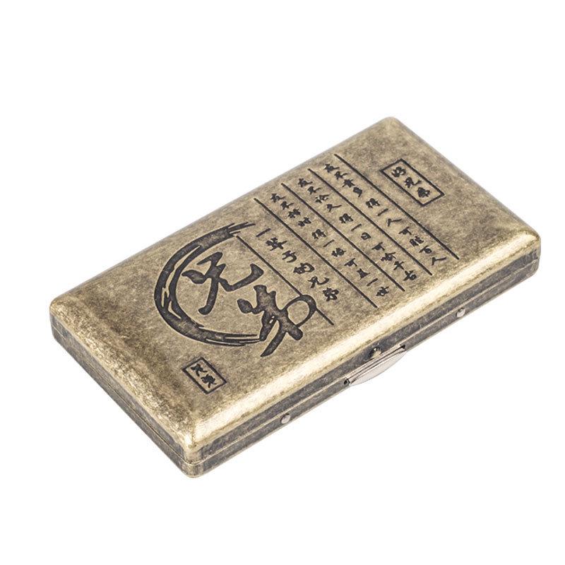 Retro Bronze Slim Cigarette Case for Men & Women - Holds 20