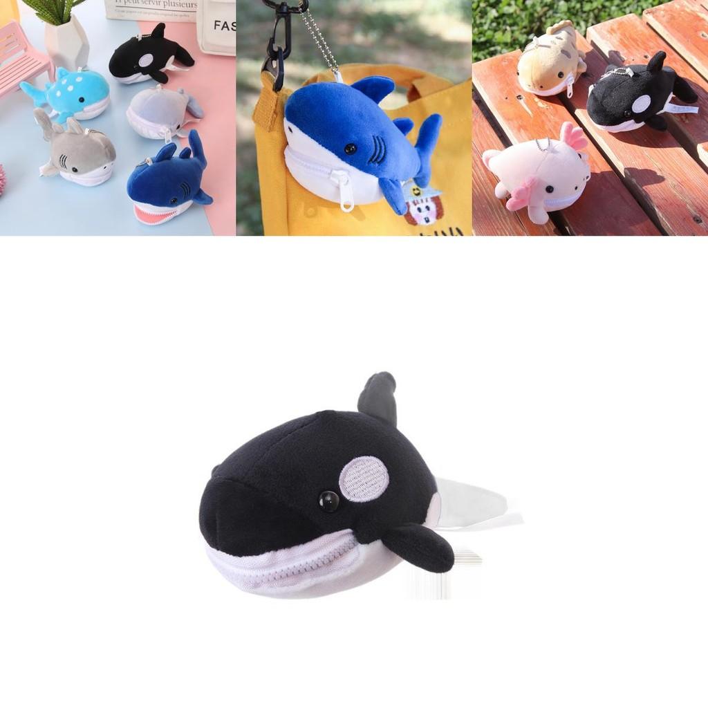 Cute Shark Blue Whale Orcinus Orca Plush Doll Pendant Wallet For Kids And Collectors