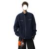 Men's Retro Canvas Patchwork Jacket - American Style Stand-Up Collar Casual Outerwear