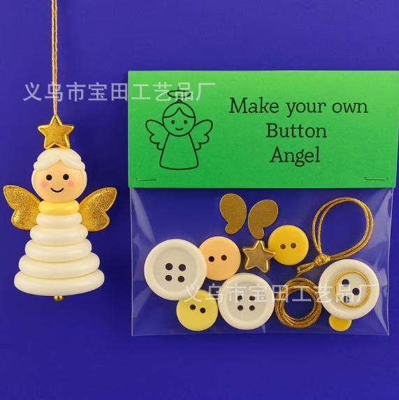 Zestaw do tworzenia ozdoby bałwana z guzików DIY Zabawny zestaw do tworzenia świątecznych dekoracji z guzików
