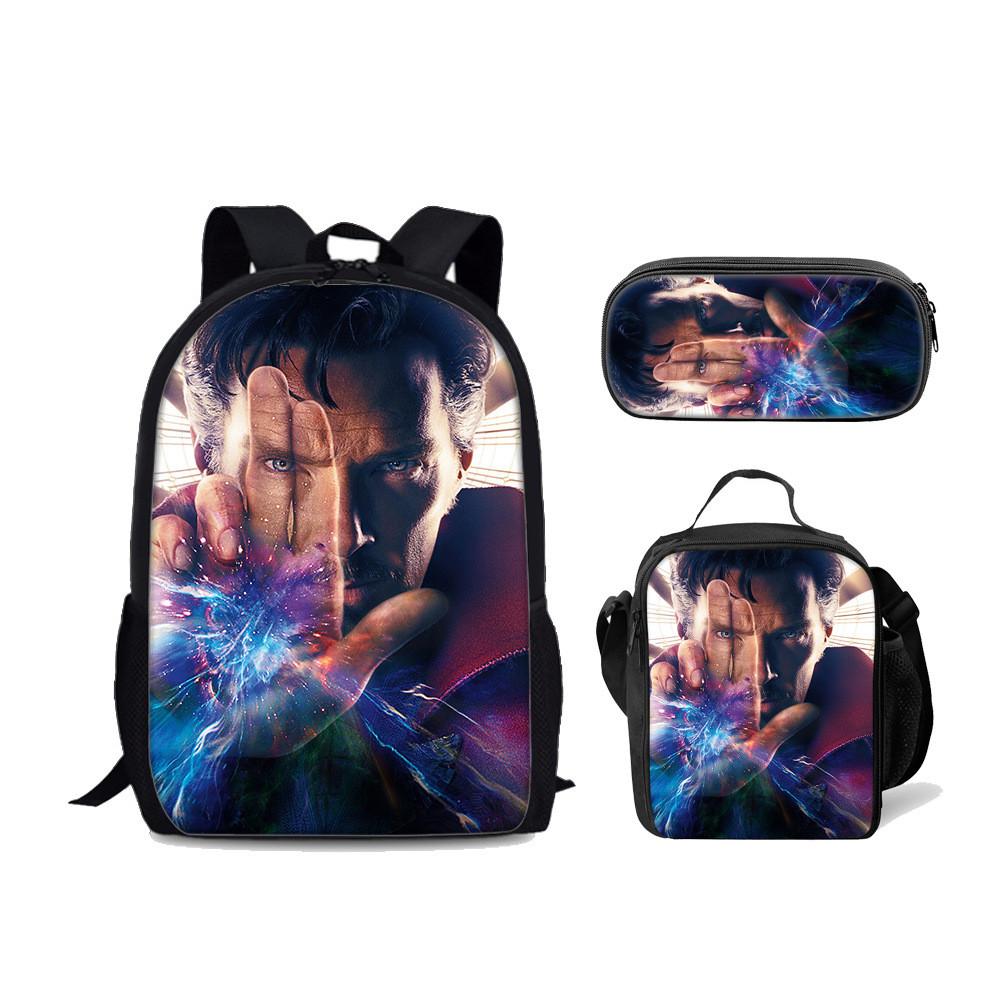 Doctor Strange 2 Multiverse Backpack Lunch Bag Pencil Case Student School Set For Teens