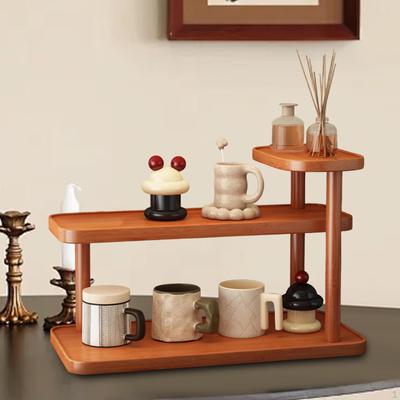 Desk Organizer Made of Wood, Cosmetic Organizer, Multifunctional, Rustic Display Shelf, Stationery
