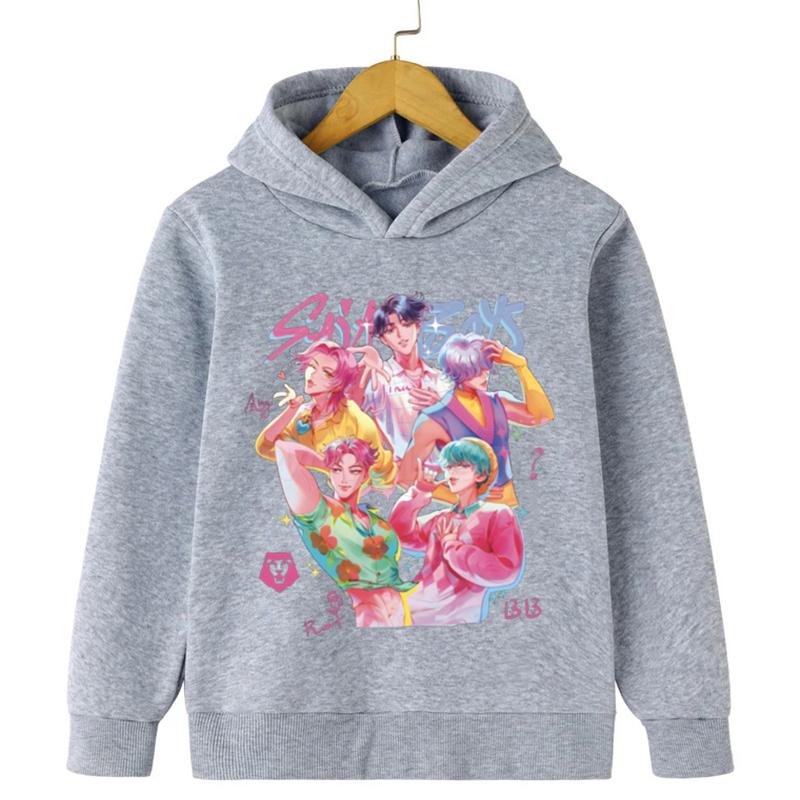 

Saja Boys Kpop Demon Hunters Hoodies Boys Girls Casual Fashion Autumn Sweatshirt Hooded 2025 Movie Hoody for Kids Anime Clothes 150