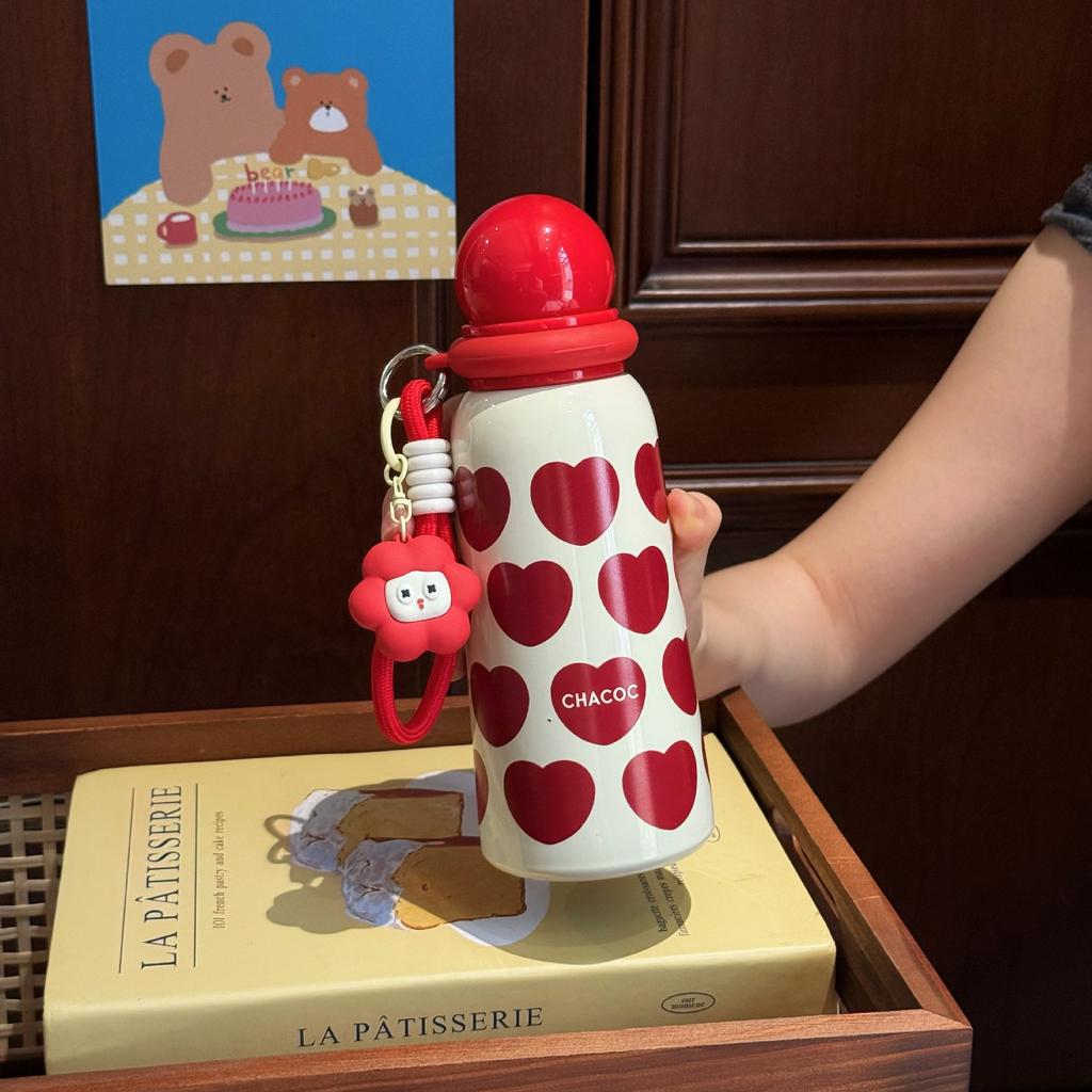 Creative Cartoon Thermos Cup for Girls, High-value Direct Drinking Water Cup, Cold-keeping, Portable and Cute Student Accompanying Cup Gifts