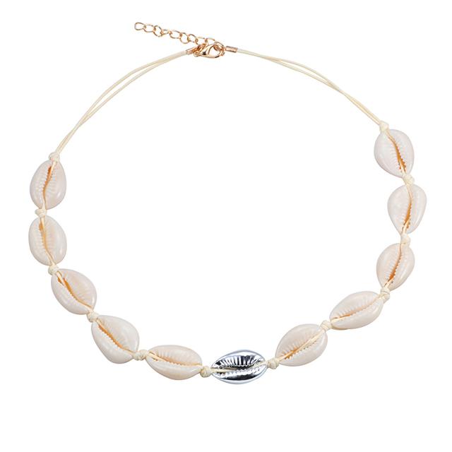 Conch Seashell Necklace Women Jewelry Summer Beach Shell Choker Bohemian Rope Cowrie Beaded Necklaces Handmade Collar Female