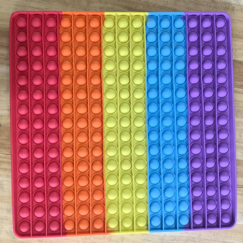 

Jumbo 30CM Square Rainbow Push Bubble Fidget Sensory Anxiety Stress Relief Toys for Kids ADHD Autism Children Educational Gift