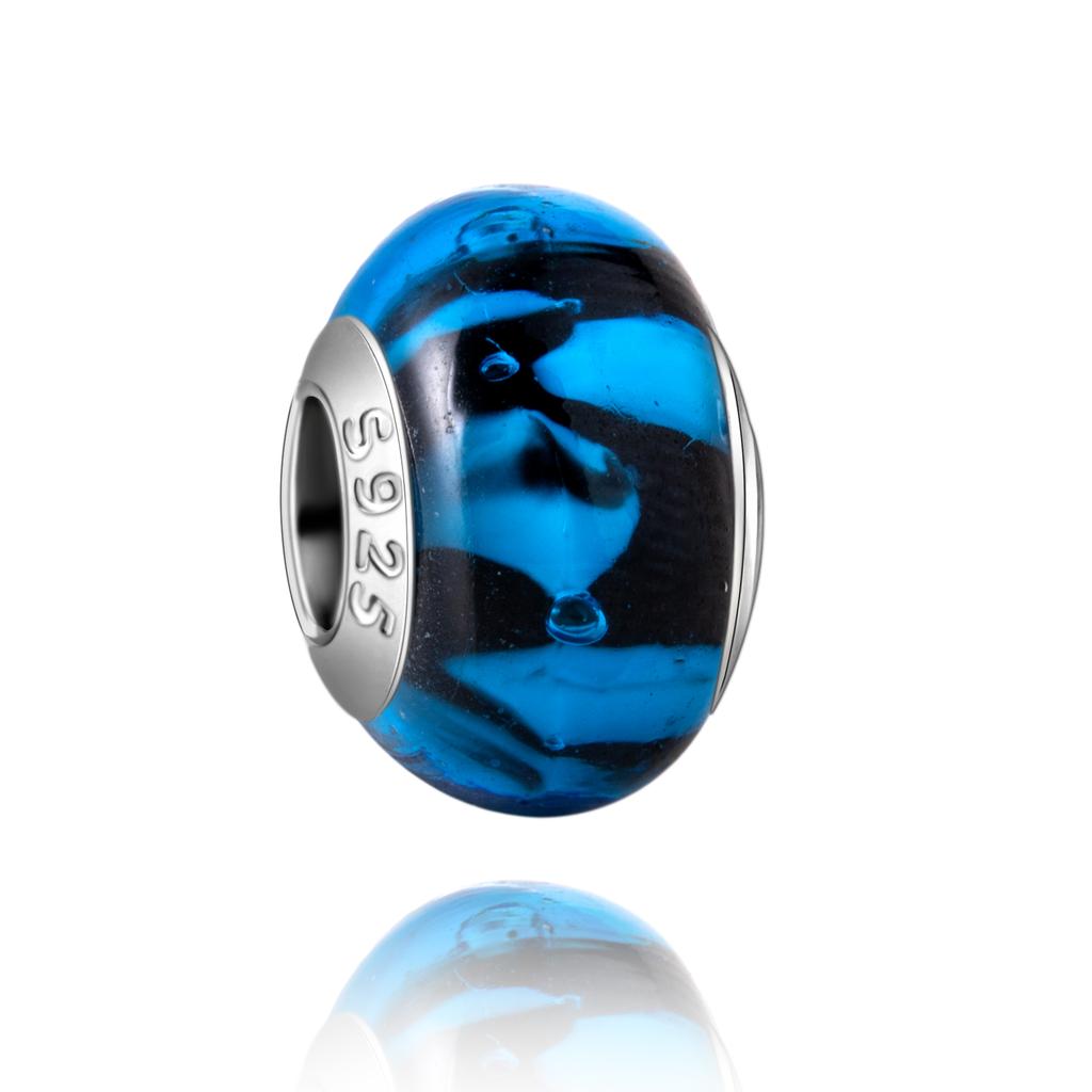 Murano Glas Serie Kupfer Weiß Herzförmiger Anhänger Passend für Armband Damen Exquisite Schmuckaccessoires Geschenke