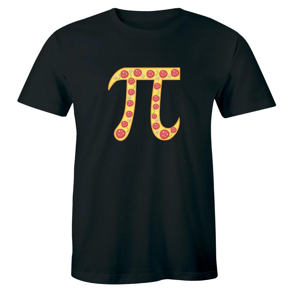 Pizza with Pi Math Symbol Funny Food Lover T-Shirt for Men L