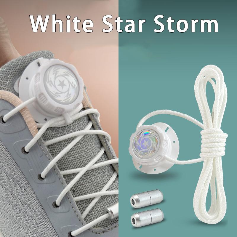 Thick Rope Automatic Shoelaces Swivel Buckle Laces Without Ties Black White Easy Installation Sneakers Shoelace Shoe Accessories