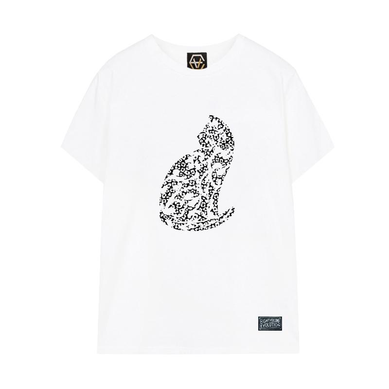 EIGHTVOLUME Ev Leopard Cat White Tee