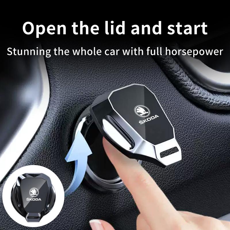 Car One-Touch Start Button Cover Metal Start Case Accessories For Skoda Octavia Superb Rapid Kodiaq Karoq Fabia Kamiq Roomster acq532