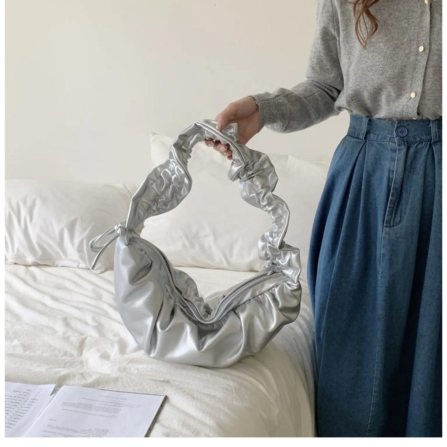 

Плиссированная сумка PU Cloud для женщин, сумки через подмышку, женские сумки через плечо, новые