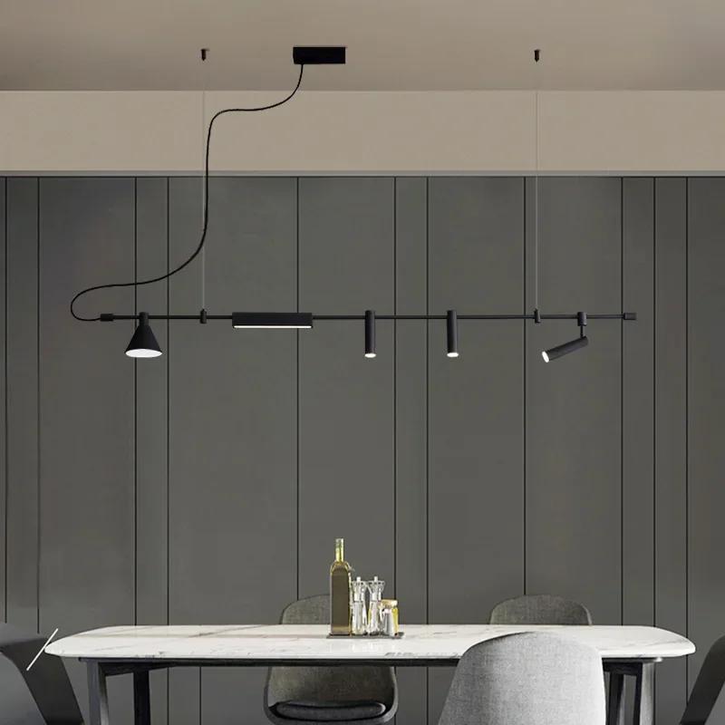 Modern minimalist LED pendant light black dining table restaurant spotlight pendant light Nordic design home decoration lighting