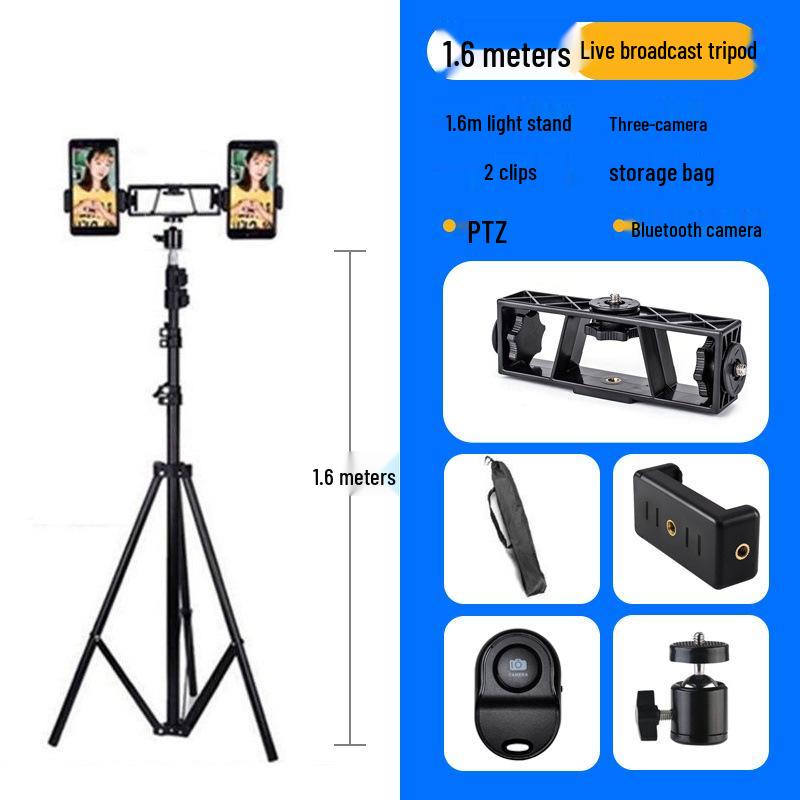 Photography Light Stand & Mobile Phone Tripod – 2.1m Adjustable Floor & Desktop Bracket for Live Streaming