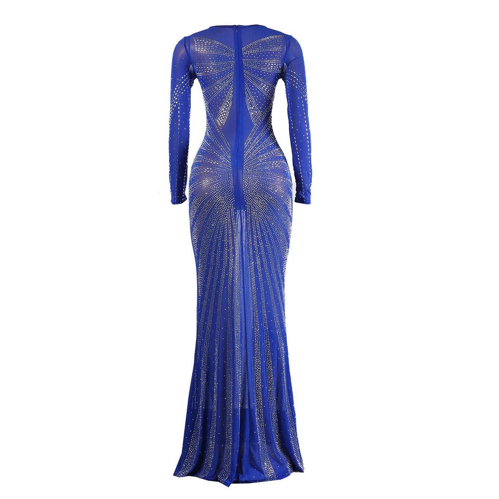Elegant European & American Rhinestone Evening Gown