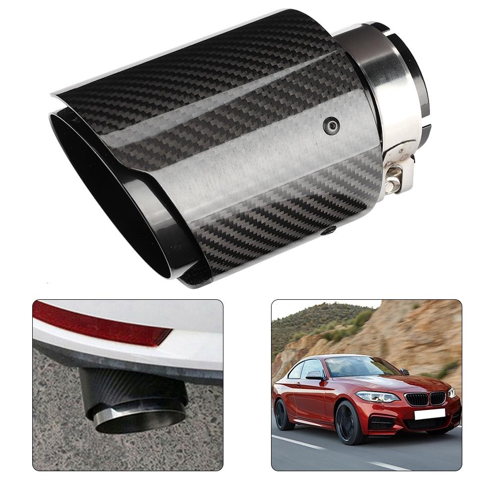 Car Modification Universal Carbon Fiber 63mm Inlet 101mm Outlet Exhaust Tail Pipes Tail Throat