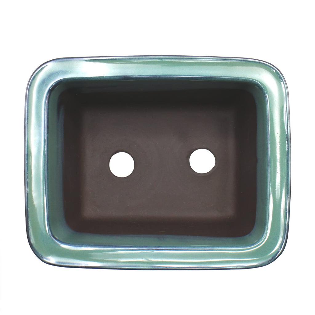 Umekichi Bonsai 6 Bonsai Mittelband Oribe Seto Tief Ungefähr Verschiedene Mittlere Größe Zubehör, Nein. Topf, Nade-Kaku Tief, Grün, Glasur, Ware,