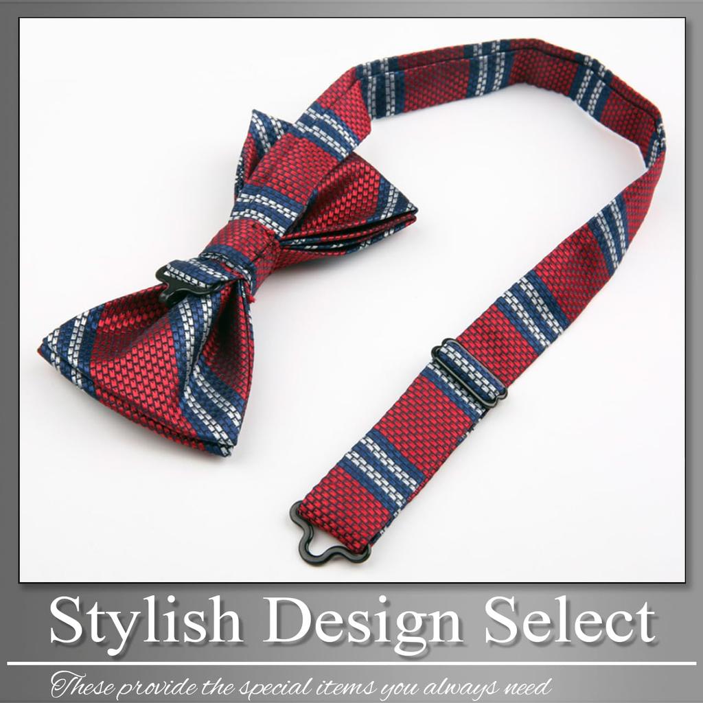 [Buzz Selection] Bow Tie, Striped, Business, Formal, Dress, Stylish, Men's NT017 (Green)