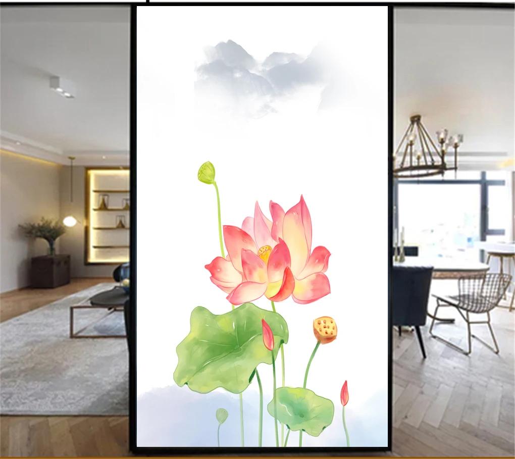 

Privacy Windows Film Decorative Pretty Flower Stained Glass Window Stickers No Glue Static Cling Frosted Window Tint (as the picture,40x60cm WxH)