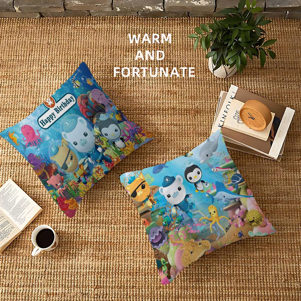 Cuscino Stampato Cartone Animato O-Octonauts Cuscino Anime Copricuscino per Divano Letto Testiera Copricuscino 45x45 Cm Moda