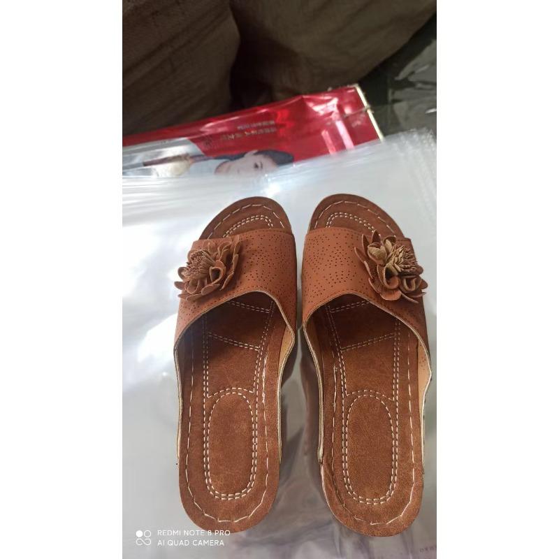 Cross-border New Large-size Women's Shoes Spring and Summer New Amazon Cross-border One Flower Open-toed Slippers European and American Sandals