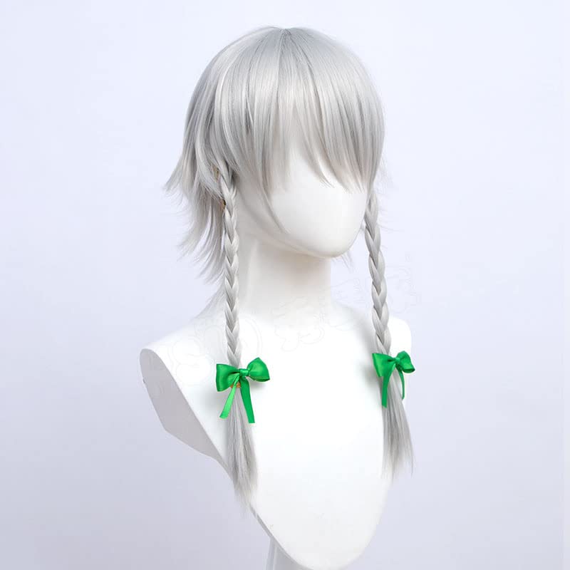 Cosplay Wig Izayoi Sakuya Silver Heat-Resistant Wig for Cosplay, Photoshoots, and Festivals