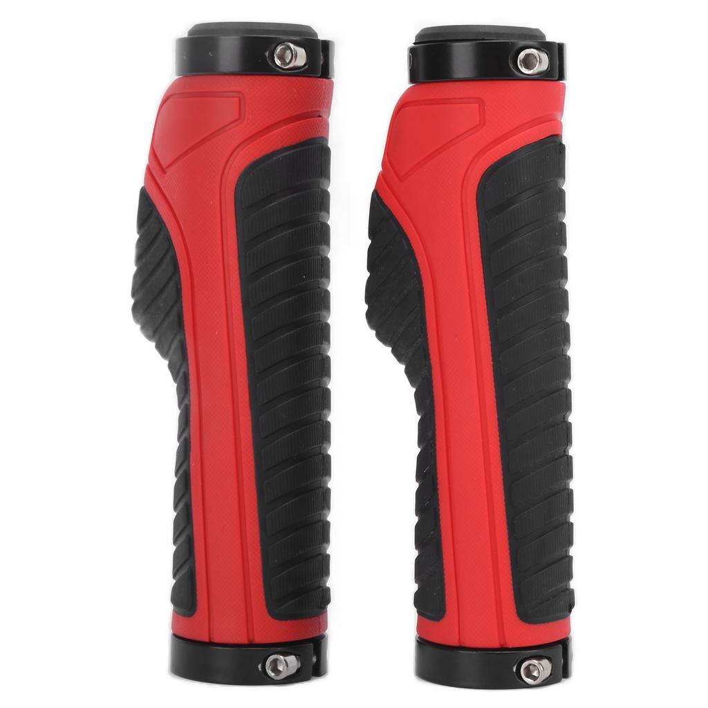 Ergonomické protiskluzové uzamykatelné pohodlné profesionální gripy na horské kolo(Černá červená )