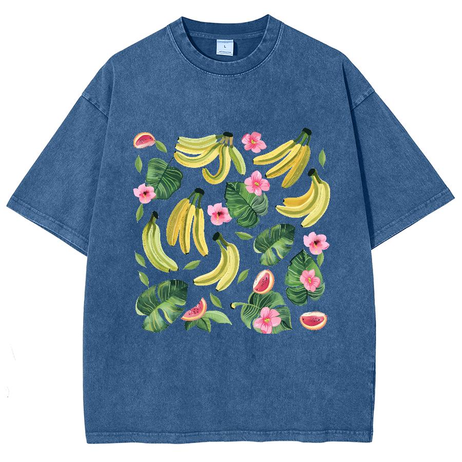 Short Sleeved T-shirts For Men And Women Heavy Cotton Loose Retro Old Washed Design Sense Clothes Ins Oversized T Shirt