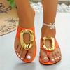 Fashion 2025 Summer New Women Slippers Fashion Luxury Slippers Fashion Outdoor Flat Shoes Women Beach Metal Sandals Female Slides Women