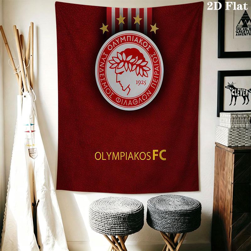 Olympiacos poster Wall Hanging Printed Fabric Blanket Decorative Tapestries for Bedroom Living Room Home Decor