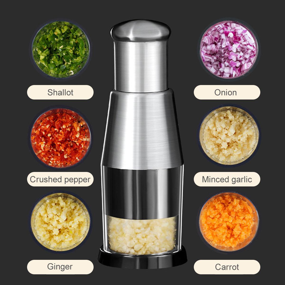 Manual Garlic Chopper Garlic Crusher Pressing Handheld Food Chopper Slicer Vegetable Cooking Crusher Home Kitchen Accessories argento