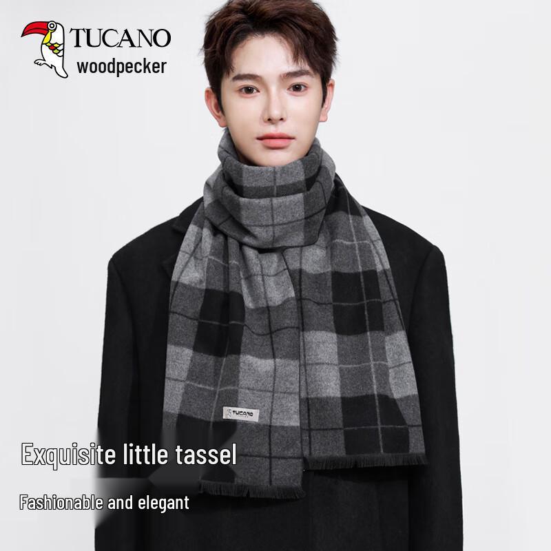 TUCANO Men's Autumn/Winter Plaid & Striped Scarf