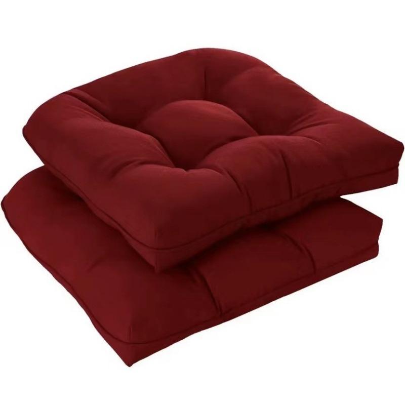 2Pcs/Set Low Back Wicker Chair Cushion Thicken Outdoor Furniture Garden Dining Patio Chair Cushion Seat Pad Backrest Cushion