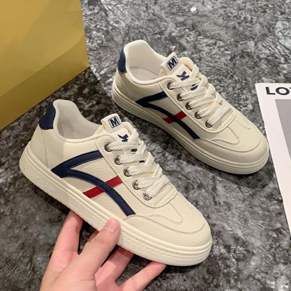 

Кожаные белые туфли женские повседневные универсальные туфли на плоской подошве женская спортивная обувь 40 темно-синий