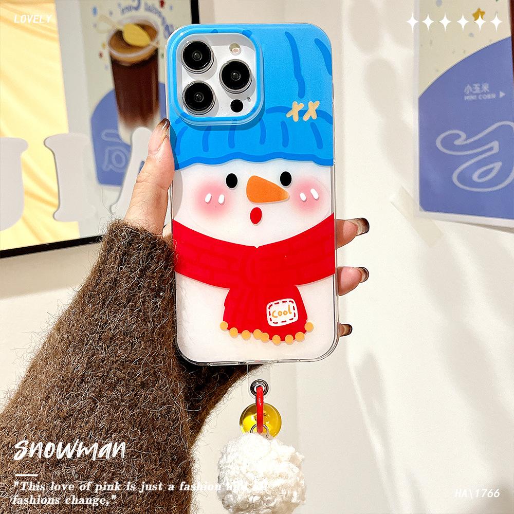 Big Face Snowman Large Hole Shell Suitable for Apple 16promax Mobile Phone Case IPhone 15 Protective Case
