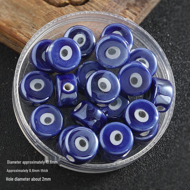 Colored Spacer Demon Eye Ceramic Bead Bracelet - DIY Jewelry Accessory with Loose Beads for Bracelets and Phone Chains