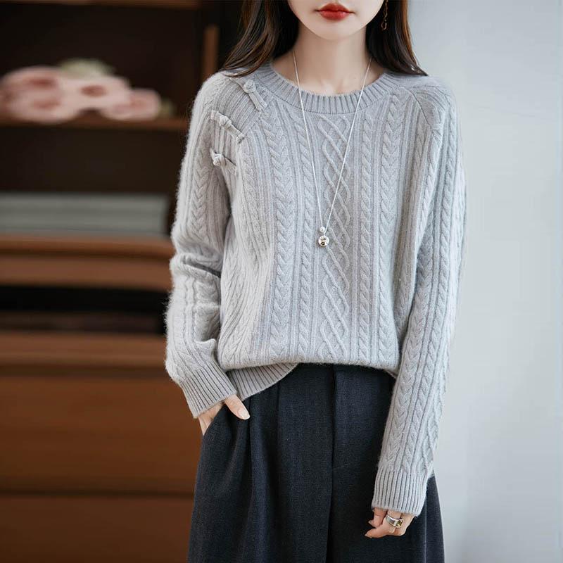Women Sweater 100% Wool MODERN NEW SAGA O-neck Knit Pullover Thick Winter Jumpers Female Knit Tops