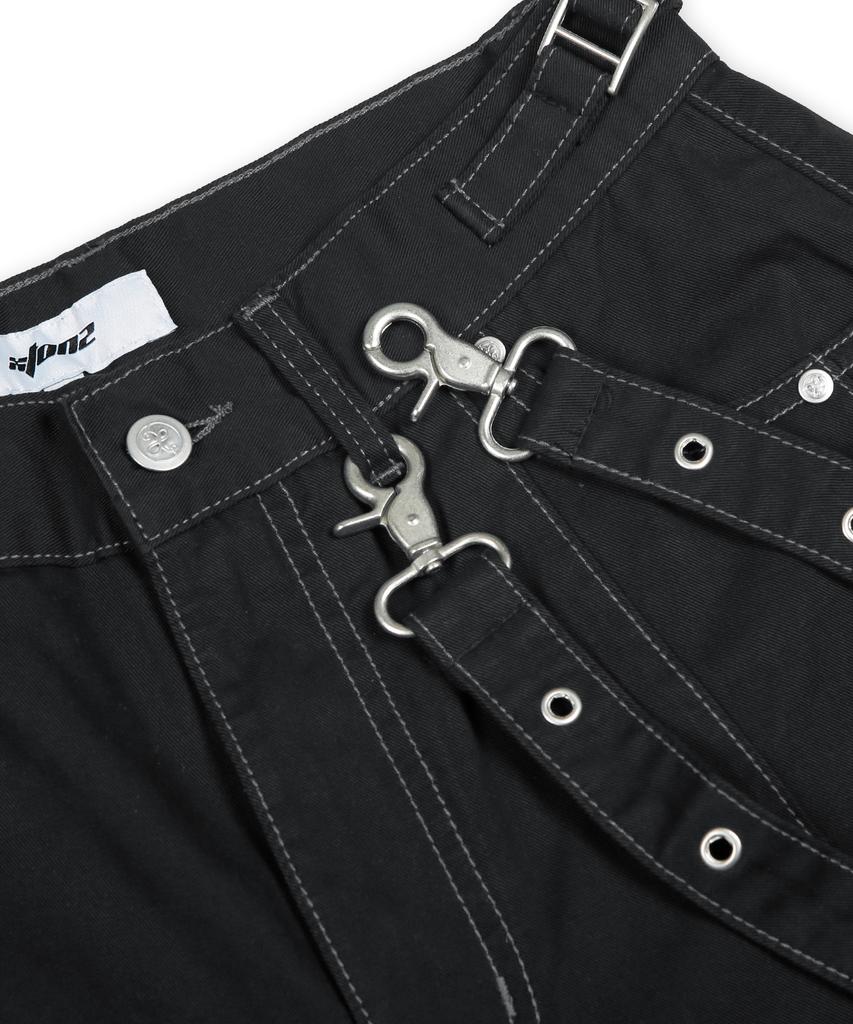 XTONZ Xp285 Western Chain Bermuda Cotton Pants (Black)