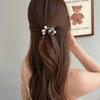 4PCS Telephone Line Hair Loop Does Not Damage Hair Rubber Band Hair Accessories Female Headwear Pearl Telephone Line Rope