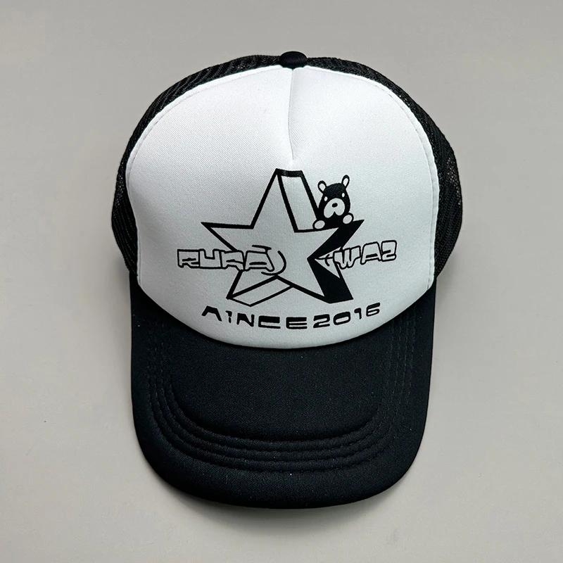 Neue coole Street Hip Hop Buchstaben bunte Netz-Baseballkappen für Männer und Frauen, Baumwolle, Sommer, verstellbar, atmungsaktiv, Snapback Sportkappen
