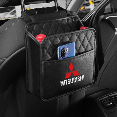 Car Seat Back Storage Bag Waterproof Leather Car Interior Storage Bag Garbage Bag For ASX Lancer Pajero 4 Outlander